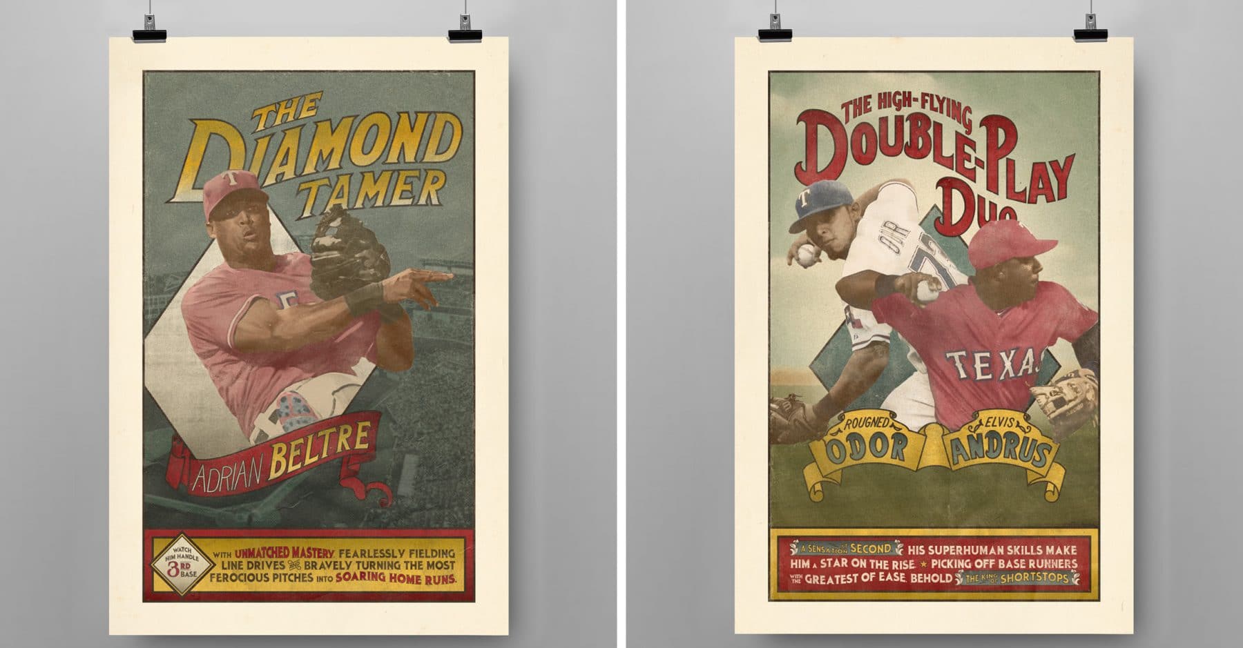 Texas Rangers Triple Play Posters